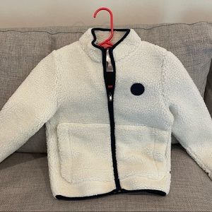Brand New Without Tags, white fleece jacket. Never worn, runs a little small.